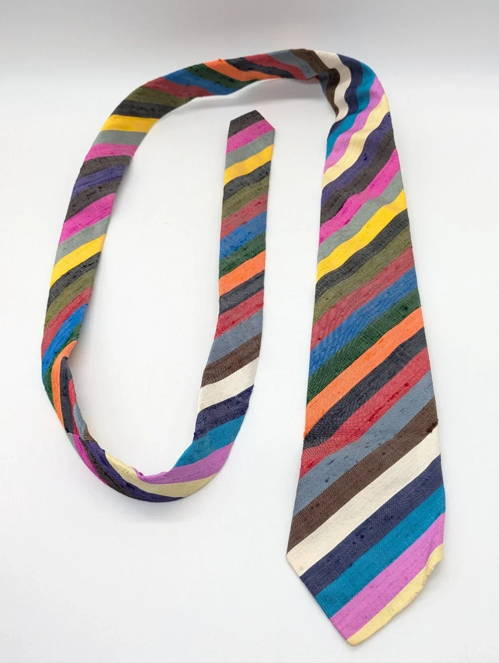 Vintage Robert Talbott For The Haberdashery Colorful Stripe Silk Mens Tie